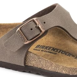 Birkenstock Gizeh Birko-Flor Nubuck Mocha -New Shoe Shop 1002362 detail 1