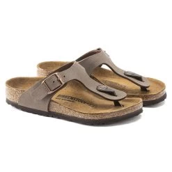 Birkenstock Gizeh Birko-Flor Nubuck Mocha -New Shoe Shop 1002362 pair