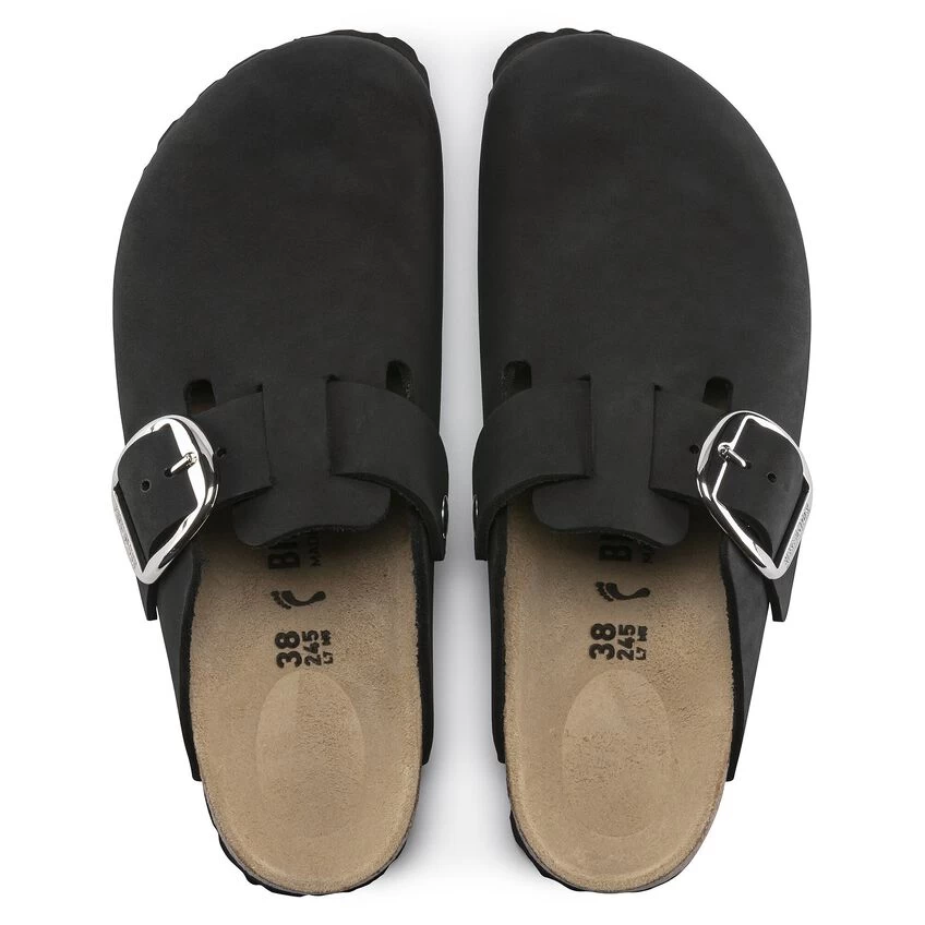 Birkenstock Boston Big Buckle Nubuck Leather Black 8 Birkenstock Boston Big Buckle Nubuck Leather Black - Image 6