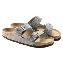 Birkenstock Arizona Nubuck Leather Desert Buck Whale Gray -New Shoe Shop 1019006 pair