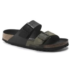 Birkenstock Arizona Split Birko-Flor Black/Desert Soil Camo Green