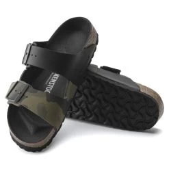 Birkenstock Arizona Split Birko-Flor Black/Desert Soil Camo Green -New Shoe Shop 1021131 sole
