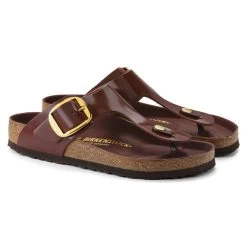 Birkenstock Gizeh Natural Leather Patent -New Shoe Shop 1021477 pair