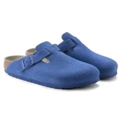 Birkenstock Boston Suede Leather Ultra Blue -New Shoe Shop 1022556 pair