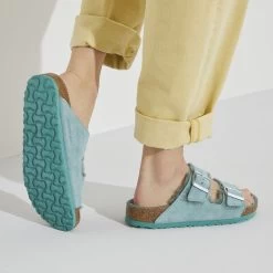 Birkenstock Arizona Shearling Suede Leather -New Shoe Shop 1023259 f closeup f