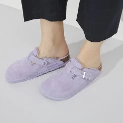 Birkenstock Boston Suede Leather/ Shearling -New Shoe Shop 1023284 f closeup f