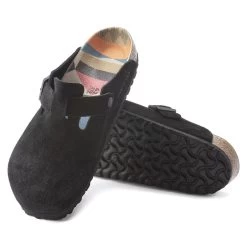Birkenstock Boston Suede Leather Black -New Shoe Shop 1023452 sole