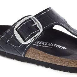 Birkenstock Gizeh Big Buckle Natural Leather Patent Black -New Shoe Shop 1023779 detail 1