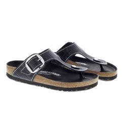 Birkenstock Gizeh Big Buckle Natural Leather Patent Black -New Shoe Shop 1023779 pair