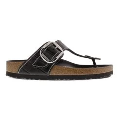 Birkenstock Gizeh Big Buckle Natural Leather Patent Black -New Shoe Shop 1023779 side