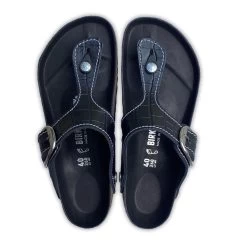 Birkenstock Gizeh Big Buckle Natural Leather Patent Black -New Shoe Shop 1023779 top