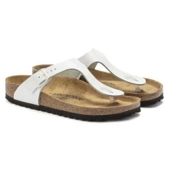 Birkenstock Gizeh Natural Leather Patent -New Shoe Shop 1023897 pair