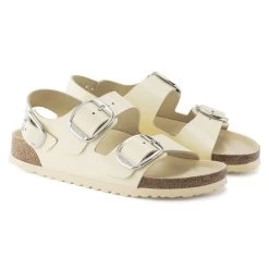 Birkenstock Milano Big Buckle Natural Leather Patent 17 Birkenstock Milano Big Buckle Natural Leather Patent -New Shoe Shop 1024207 pair