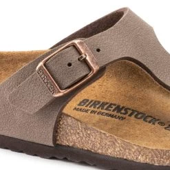 Birkenstock Gizeh Birko-Flor Nubuck Mocha -New Shoe Shop 846133 detail 1
